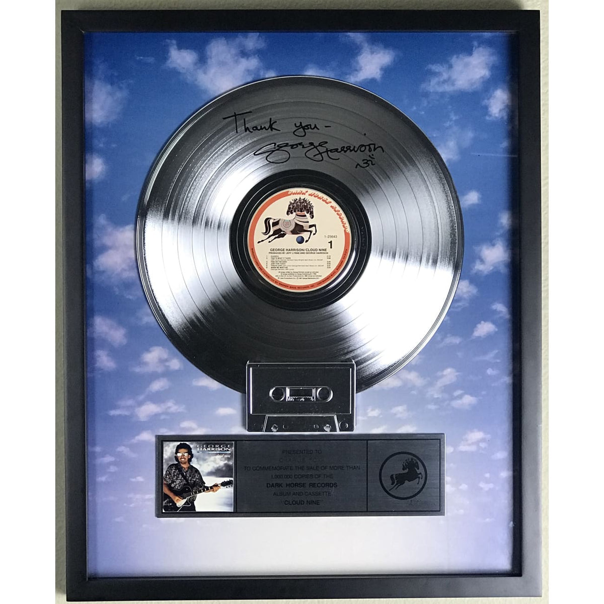 e Harrison CD 1990年リリース George Harrison Cloud 9 Platinum Label Award – MusicGoldmine.com