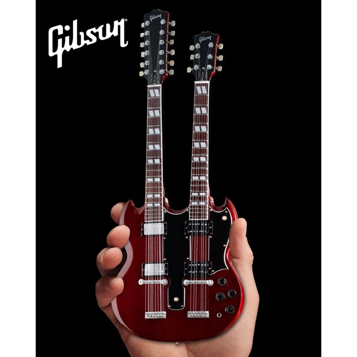 Gibson® SG Double Neck Cherry Mini Guitar Replica