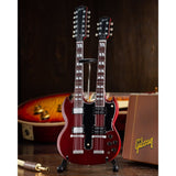 Gibson SG Double Neck Cherry Mini Guitar Replica - Miniatures