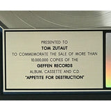 Guns N’ Roses Appetite For Destruction RIAA 10x Multi-Platinum LP Award - Record Award