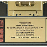 Guns N’ Roses Appetite For Destruction RIAA Gold LP Award - Record Award