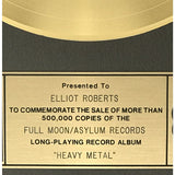 Heavy Metal 1981 Movie Soundtrack RIAA Gold Album Award - Record Award