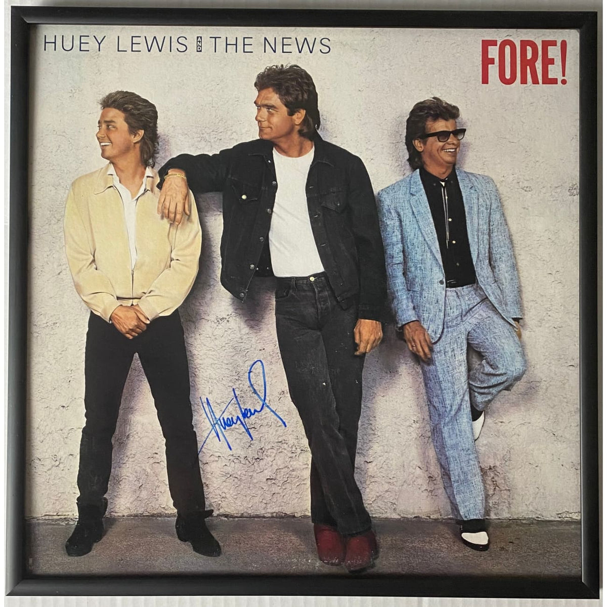 musicgoldmine.com - Huey Lewis & The News Fore! Promo LP signed by