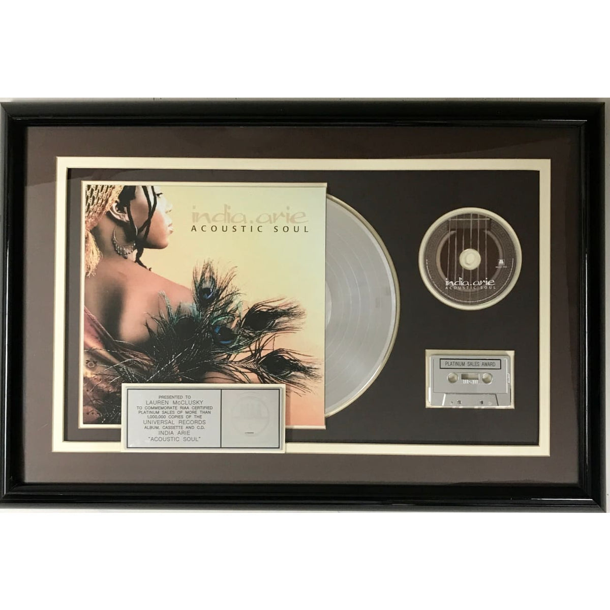 India Arie Acoustic Soul RIAA Platinum Album Award