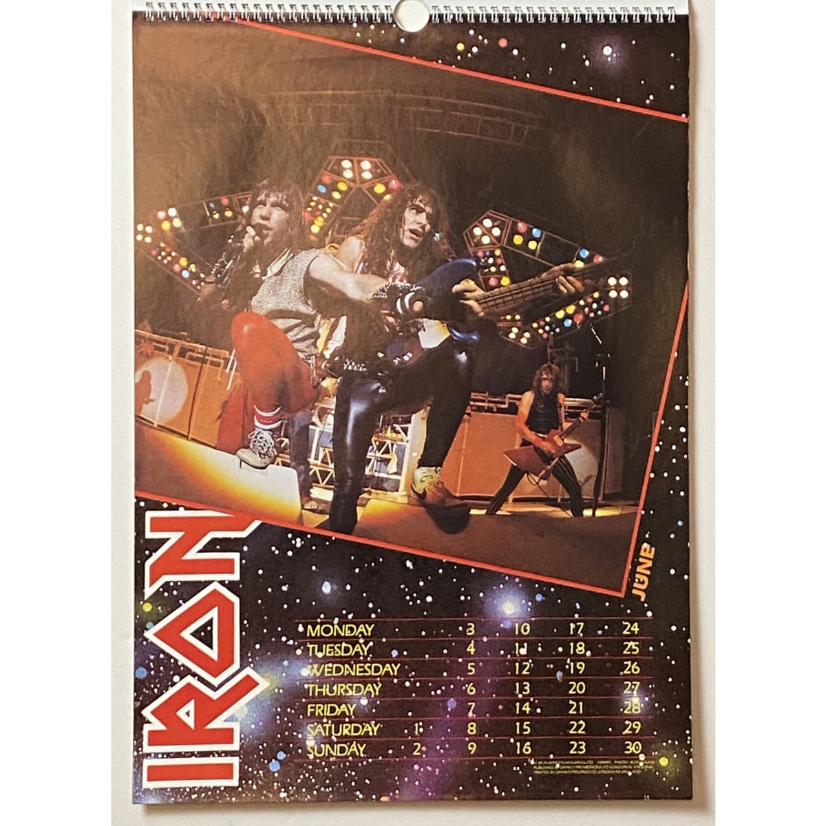 Iron Maiden Vintage Calendars - 1985, 1991, and 1993 