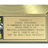 Jay-Z Dead Presidents RIAA Gold Maxi-Single Award - RARE - Record Award