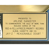 Jay-Z Reasonable Doubt RIAA Gold LP Award - RARE - Record Award