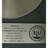 Jethro Tull M.U. The Best of Jethro Tull RIAA Platinum LP Award