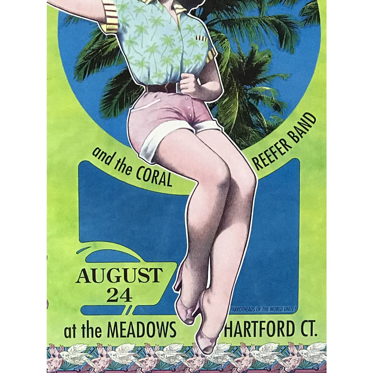 Jimmy Buffett Concert Poster signed by artist Bob Masse (framed