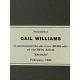 John Cougar Mellencamp Uh-Huh CRIA 2x Platinum Album Award - Record Award