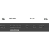 Katy Perry One Of The Boys RIAA Platinum Album 5M Worldwide Award - Record Award