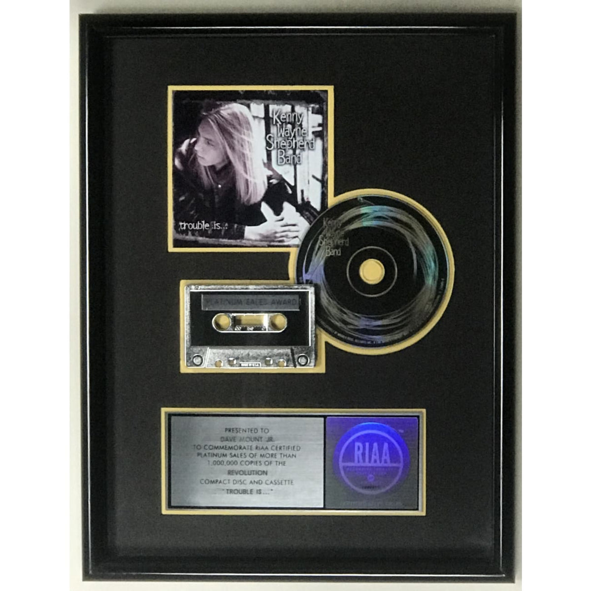 Kenny Wayne Shepherd Band Trouble Is RIAA Platinum Album