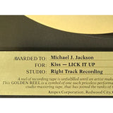 KISS Lick It Up album Ampex Golden Reel Award - Record Award