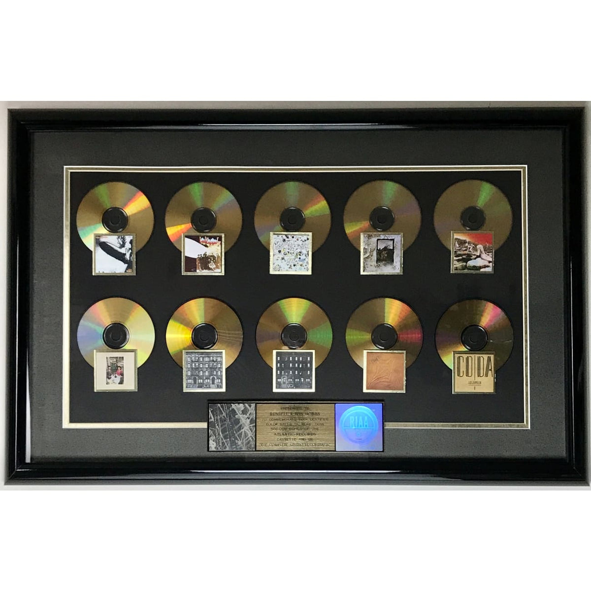 Led Zeppelin Complete Studio Recordings RIAA Gold Award