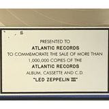 Led Zeppelin III RIAA Platinum LP Award - Record Award