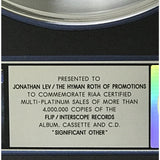 Limp Bizkit Significant Other RIAA Platinum Award - Record Award