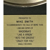 Madonna Like A Virgin Into The Groove Crazy For You Sire/Geffen Label Award - Record Award