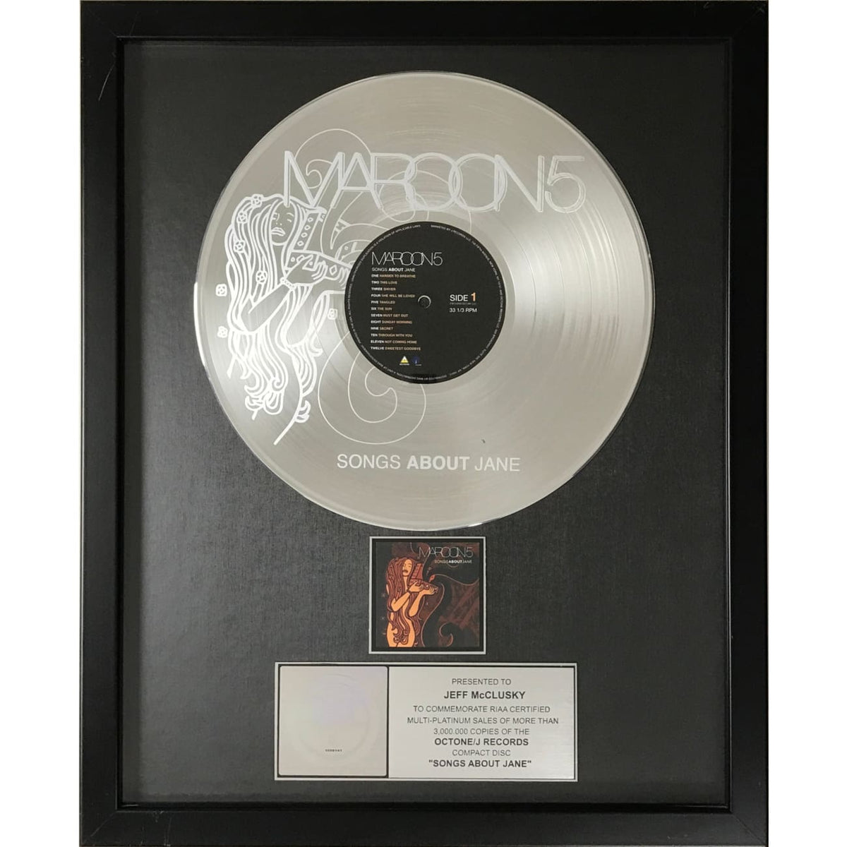 musicgoldmine.com - Maroon 5 Songs About Jane RIAA Platinum LP