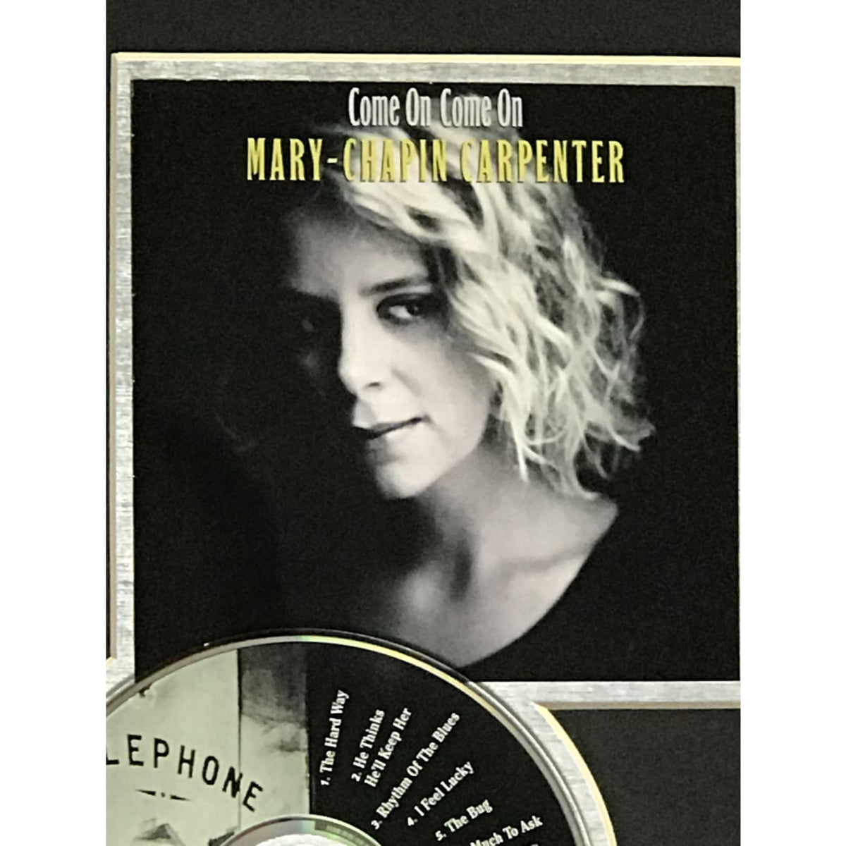 Mary Chapin Carpenter Come On Come On RIAA 3x Multi-Platinum Album Award