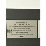 Mary J Blige Mary RIAA 2x Multi-Platinum Award - Record Award