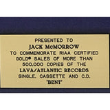 Matchbox 20 Bent RIAA Gold Single Award - Record Award