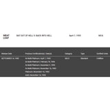 Meat Loaf Bat Out Of Hell II RIAA 4x Multi-Platinum Album Award - Record Award