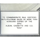 Michael Jackson Bad RIAA 8x Platinum Award