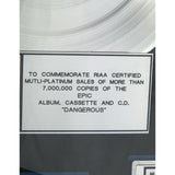 Michael Jackson Dangerous RIAA 7x Platinum Award - RARE