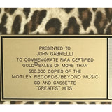 Mötley Crüe Greatest Hits RIAA Gold Album Award - Record Award
