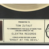 Mötley Crüe Shout At The Devil RIAA Platinum Album Award - Record Award