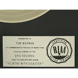 Molly Hatchet Flirtin’ With Disaster RIAA Platinum LP Award - Record Award
