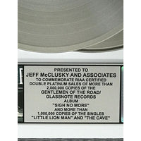 Mumford & Sons Sigh No More RIAA Multi-Platinum Album/Singles Award - Record Award