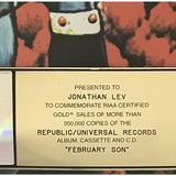 Oleander February Son RIAA Gold Award - Record Award