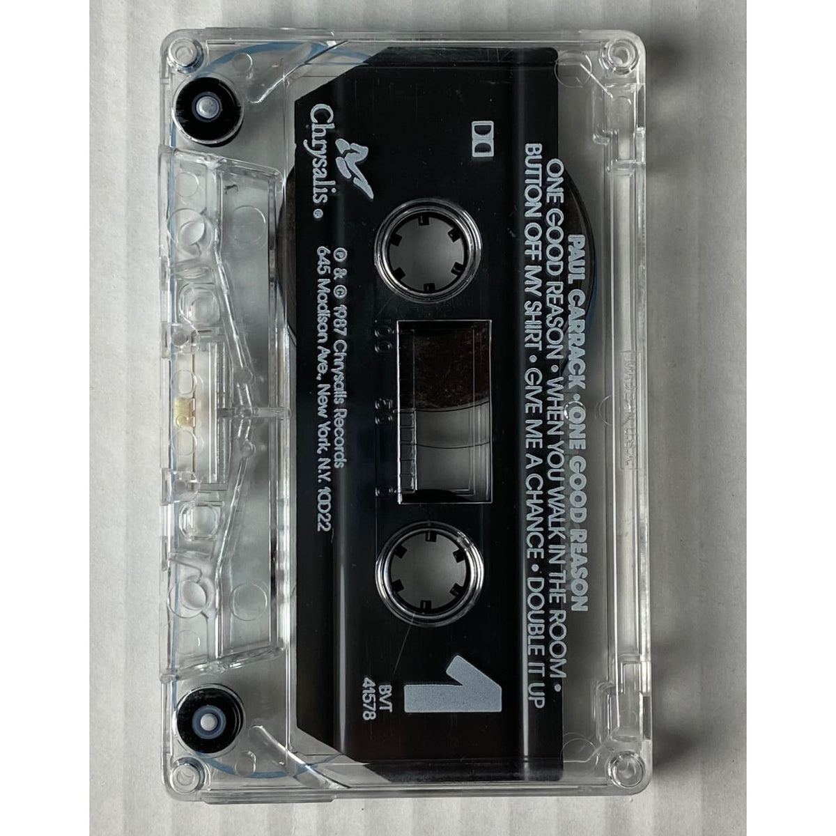 Paul Carrack One Good Reason Promo Cassette 1987