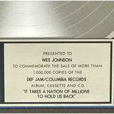 Public Enemy It Takes A Nation Of Millions... RIAA Platinum Award - Record Award