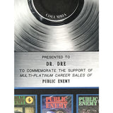 Public Enemy Multi-Platinum Label Award presented to Dr. Dre - RARE