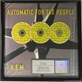 R.E.M. Automatic For The People RIAA 3x Platinum Award