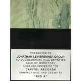Radiohead Kid A RIAA Platinum Album Award - Record Award