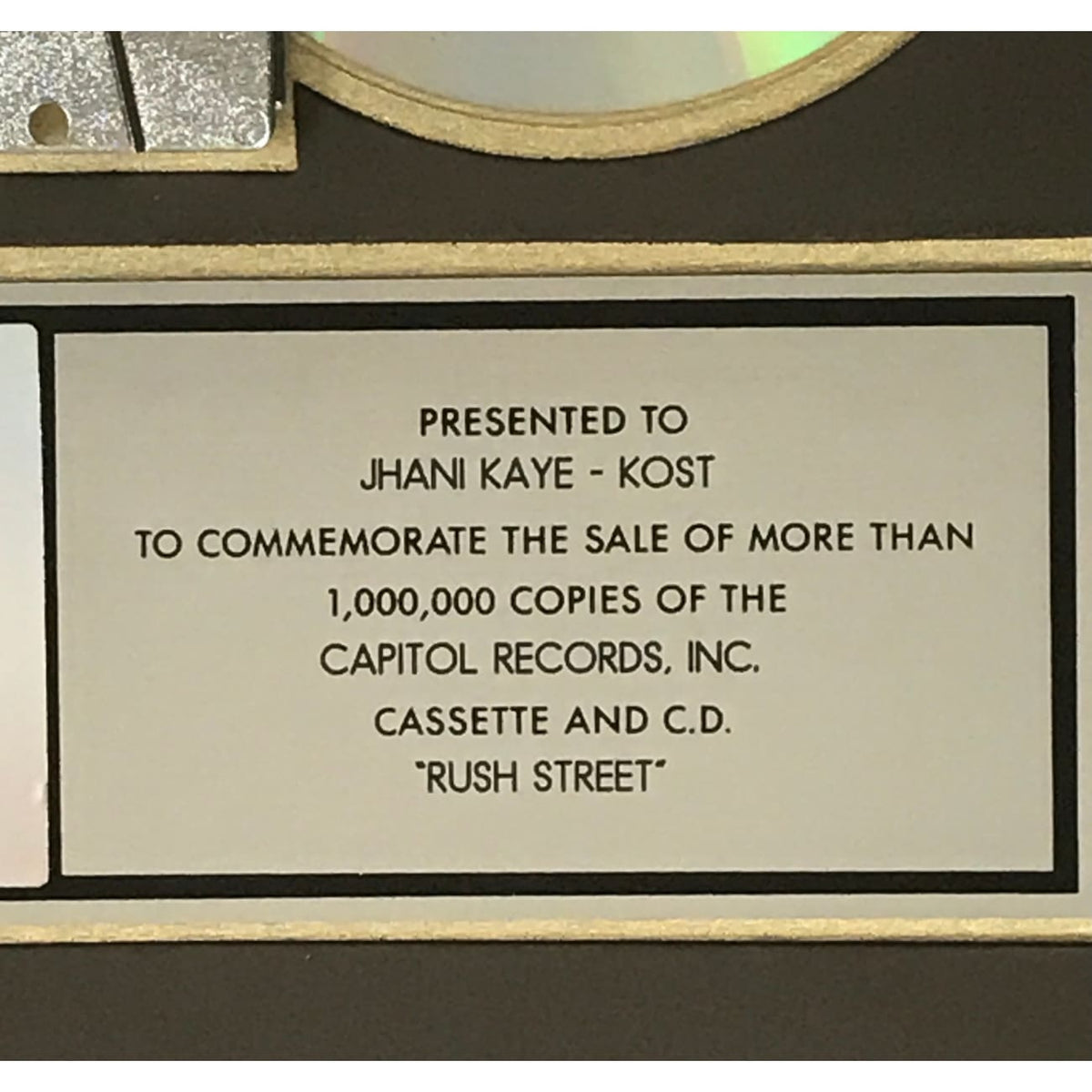 American Music Awards 1991 プログラム &チケット musicgoldmine.com - Richard Marx Rush Street RIAA Platinum