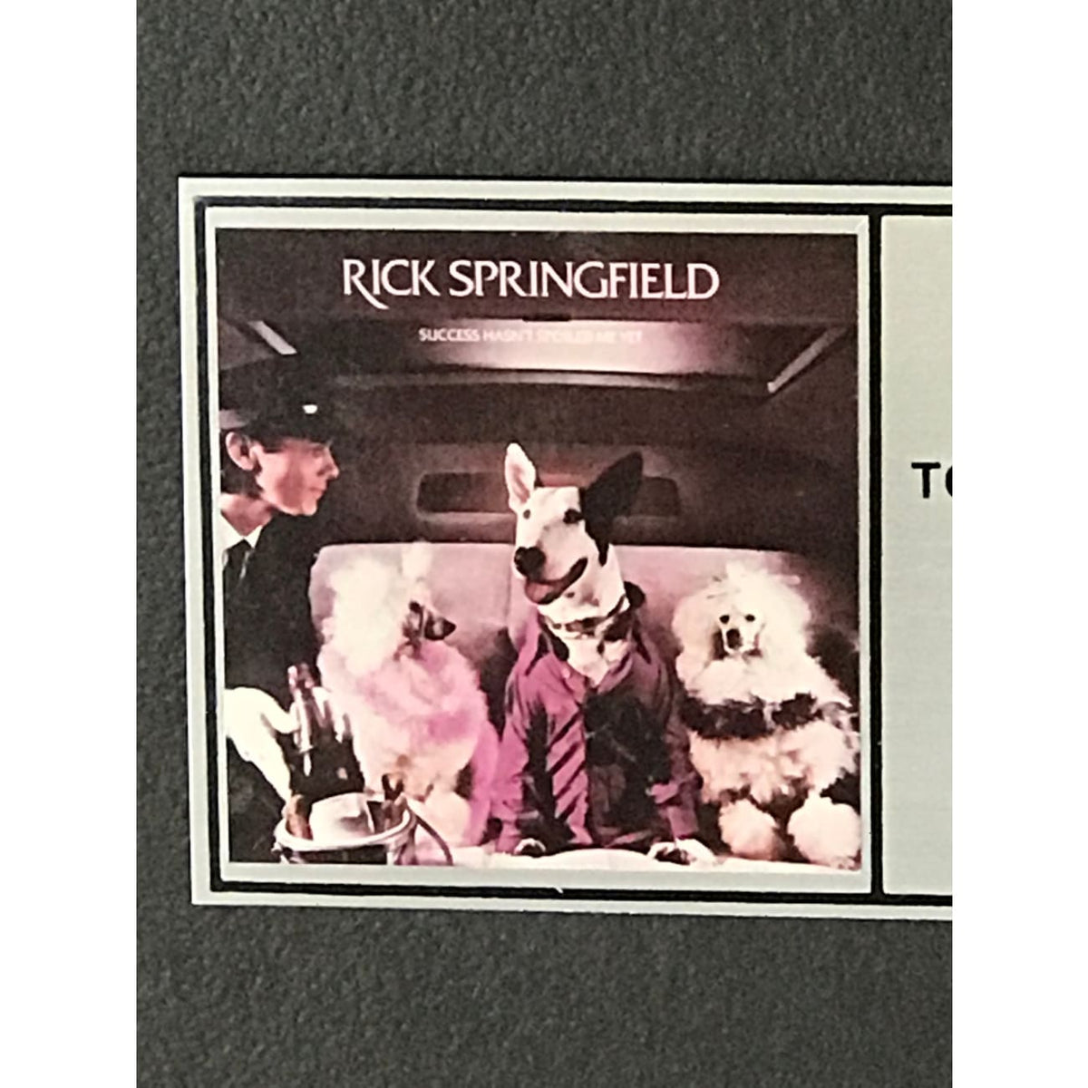 Rick Springfield Success Hasn't Spoiled Me Yet RIAA Platinum LP Award