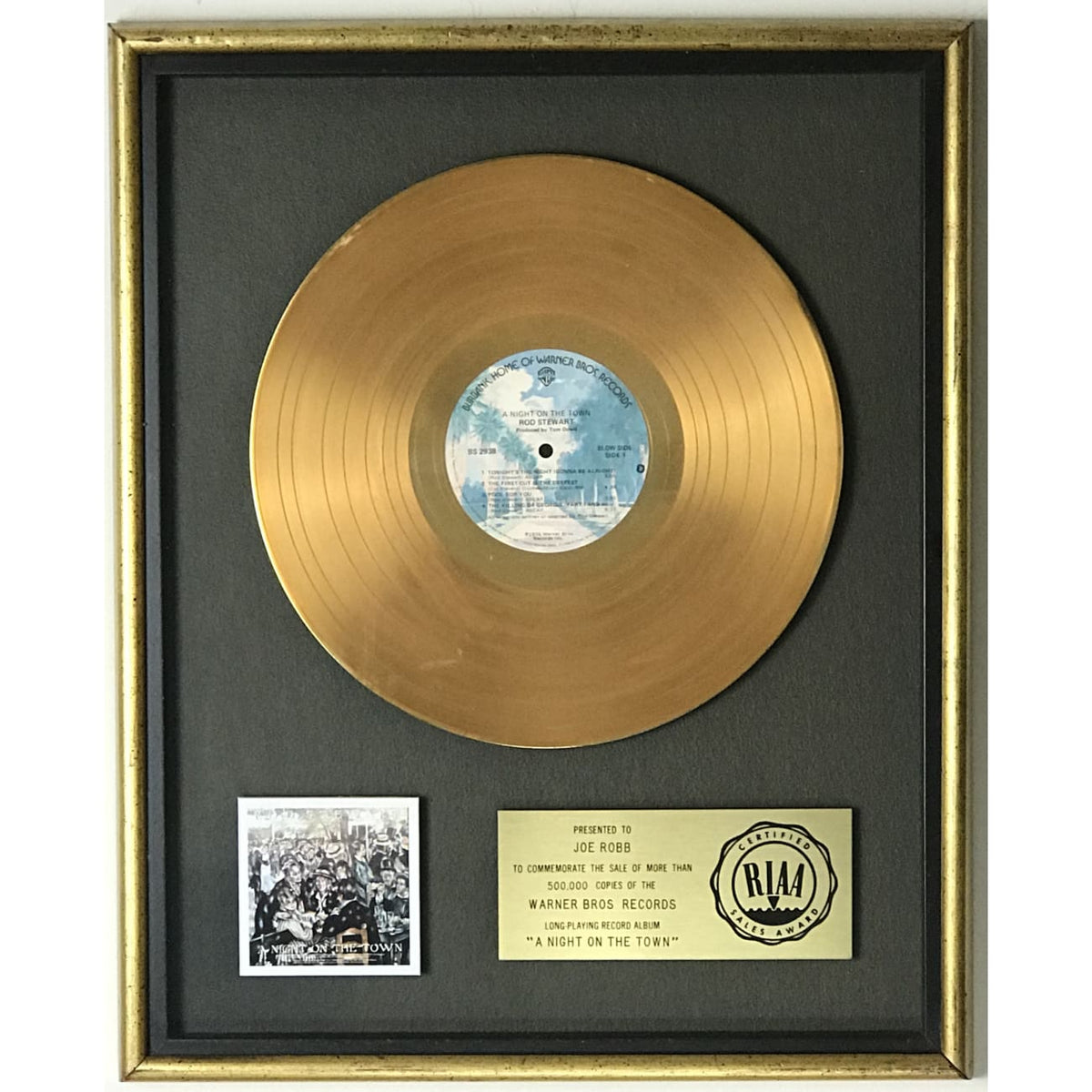 Rod Stewart A Night On The Town RIAA Gold LP Award