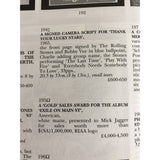 Rolling Stones Exile On Main St. White Matte RIAA Gold Album Award presented to Mick Jagger - RARE - Record Award
