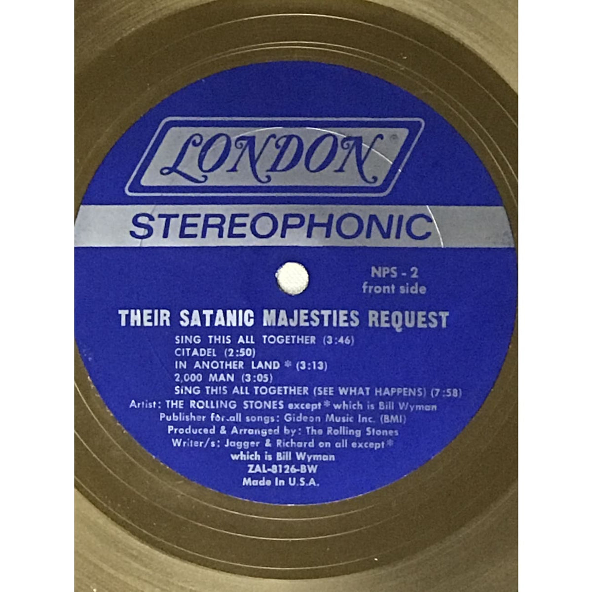 Rolling Stones Their Satanic Majesties Request White Matte RIAA 