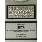 Shania Twain The Woman In Me CRIA 6x Platinum Album Award