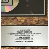 Soundgarden Badmotorfinger platinum label award - Record Award