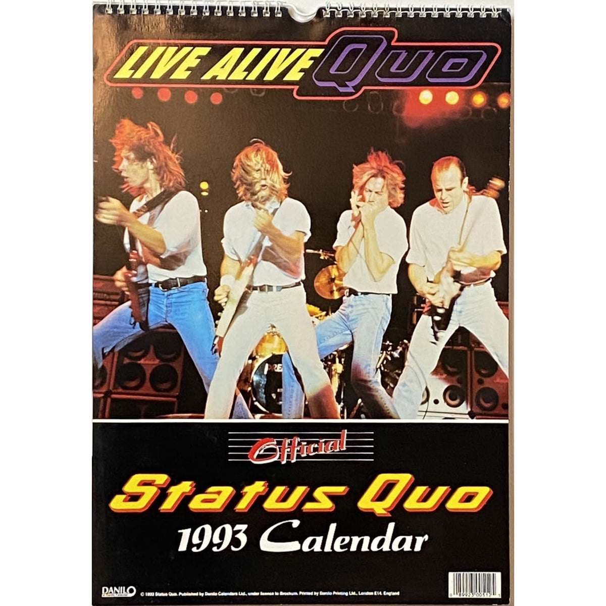 Status Quo Official 1993 Calendar Vintage Status Quo Calendar 2025