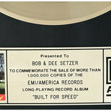 Stray Cats Built For Speed EMI label platinum award to Setzers - Record Award