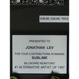 Sublime self-titled RIAA 3x Multi-Platinum Award - Record Award