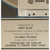 Terence Trent D’Arby Introducing The Hardline... RIAA 2x Multi-Platinum Album Award
