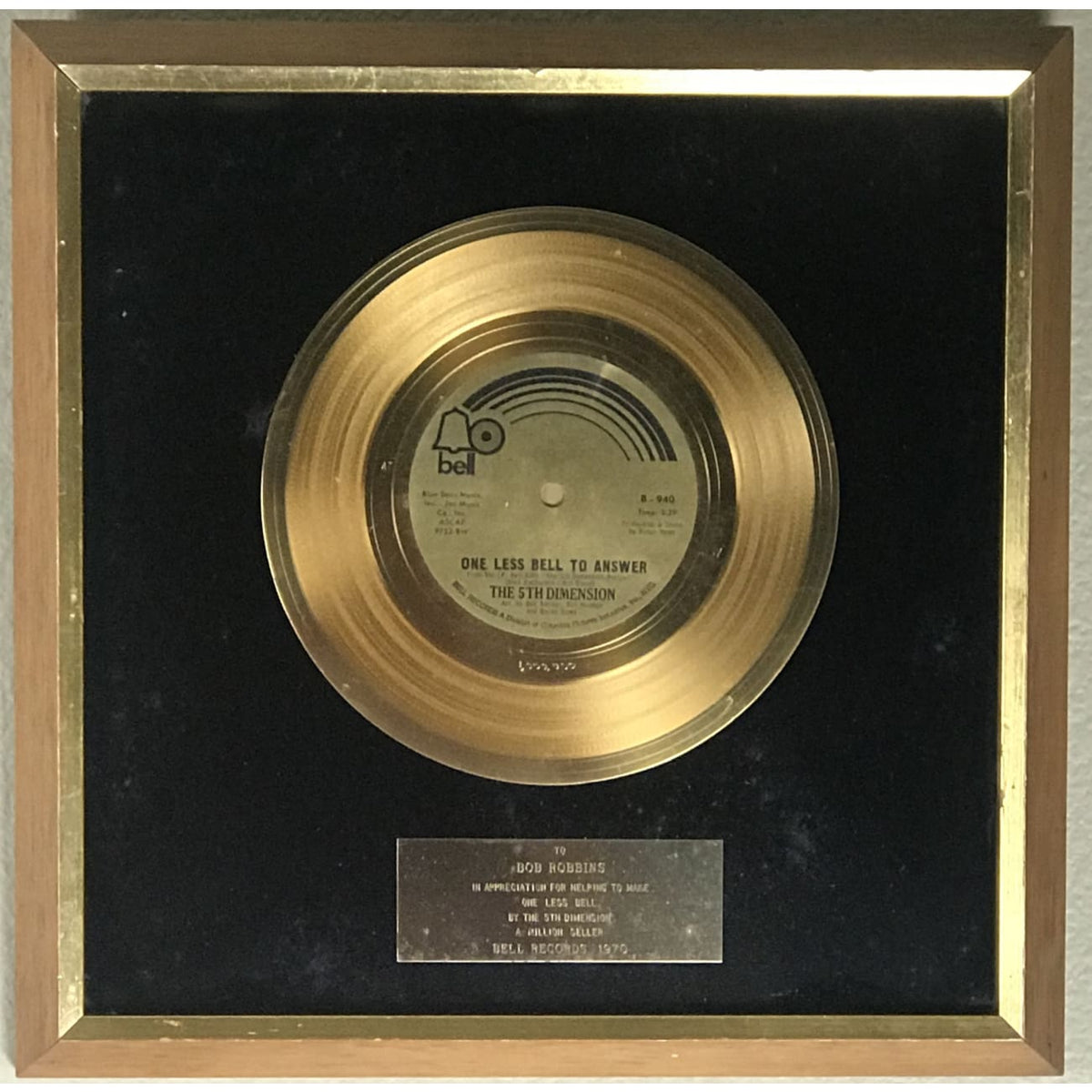 The 5th Dimension "One Less Bell To Answer" 1970 Label Million Seller